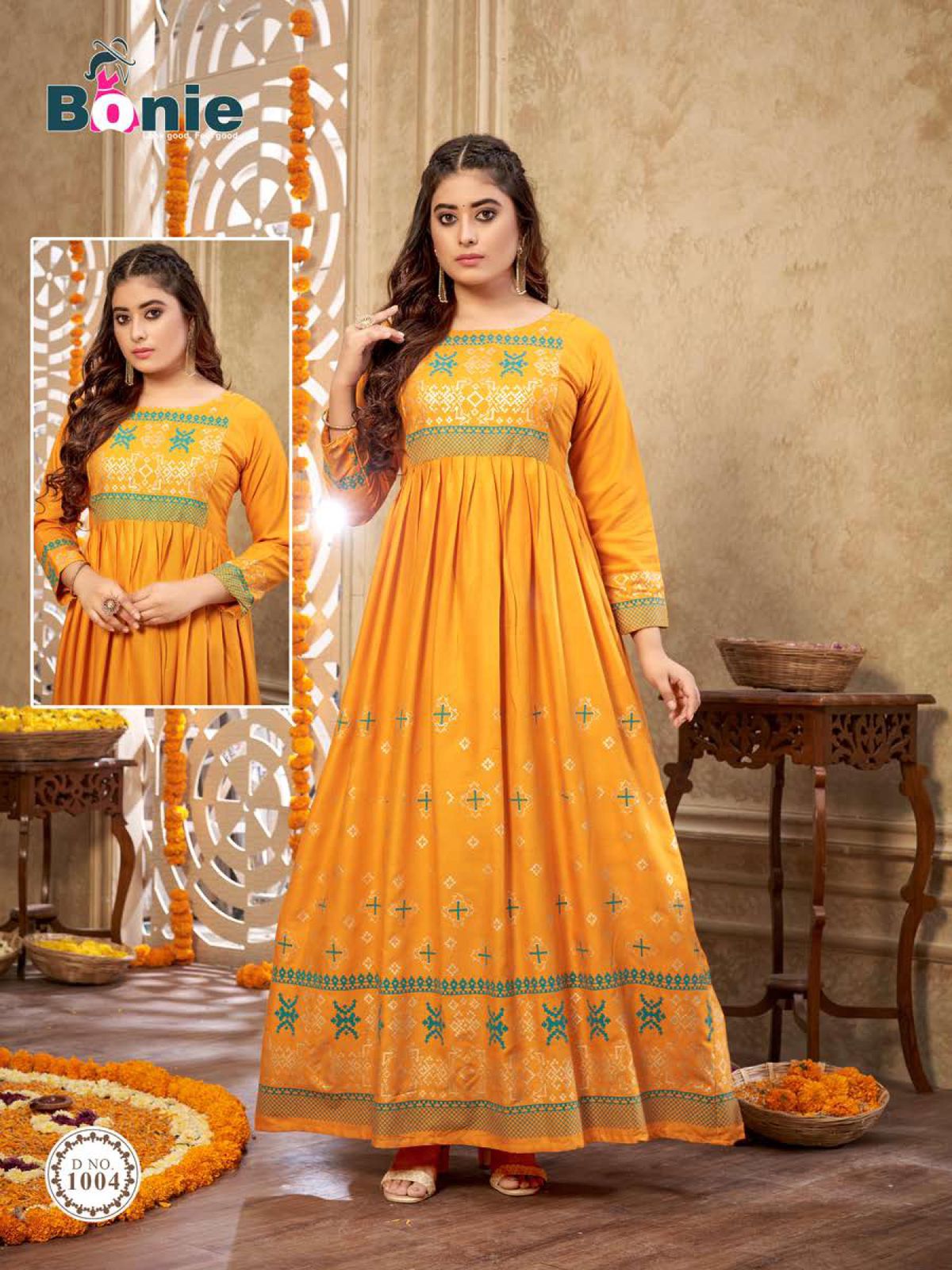 Bonie Senorita Festive Wear Rayon Designer Long Anarkali Kurti Collection